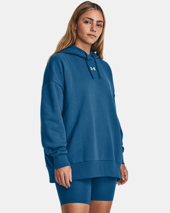 Women's UA Rival Fleece Oversized Hoodie, Blue, pdpMainDesktop image number 0